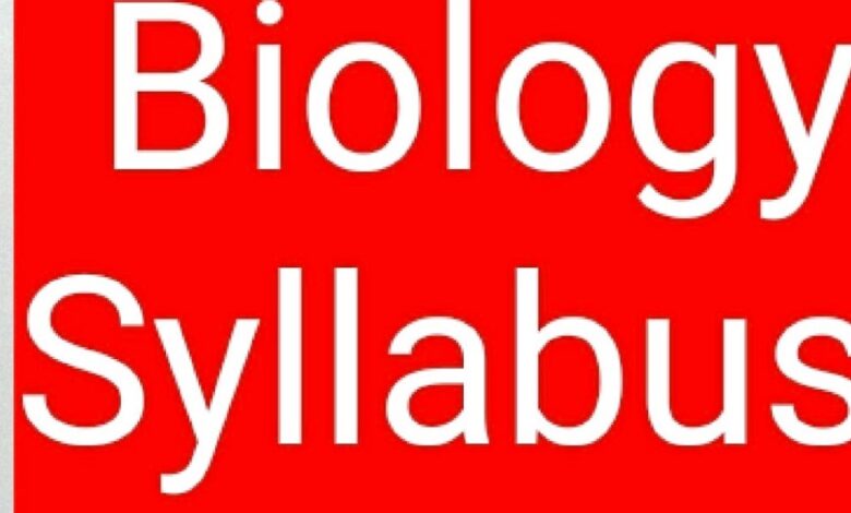 Medical Admission Short Syllabus Biology 2025