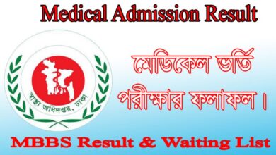 www dghs gov bd MBBS Admission Result 2025